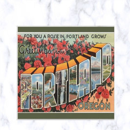 Vintage Big Letter Portland Oregon Briefkaart