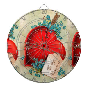 Vintage Big Red Bleeding Heart Valentijn Briefkaar Dartbord