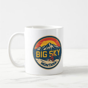 Vintage BIG SKY Montana Skioord Bozeman berg Koffiemok