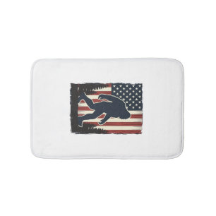 Vintage Bigfoot Amerikaanse Vlag Bos Vector Design Badmat