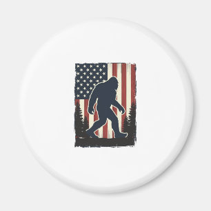Vintage Bigfoot Amerikaanse Vlag Bos Vector Design Magneet
