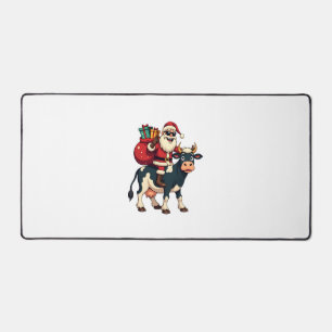 Vintage Bigfoot Père Noël à cheval sur une vache N