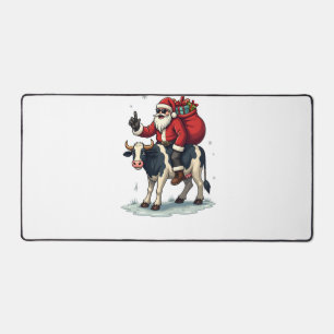 Vintage Bigfoot Père Noël à cheval sur une vache N