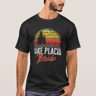 Vintage bij het meer van Placid Florida Vacation T T-shirt
