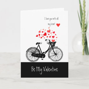 Vintage bike Love Bikking Hearts Custom Valentijn Feestdagen Kaart