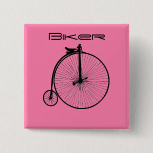 Vintage Bike Magnet Vierkante Button 5,1 Cm