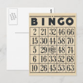 Vintage Bingo Game Kaart Briefkaart (Voorkant / Achterkant)