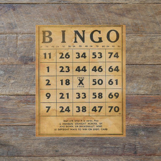 Vintage Bingo Kaart Scrapbook Ephemera