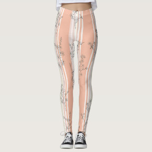 Vintage Bird Blossom Toile Streep (9) Leggings