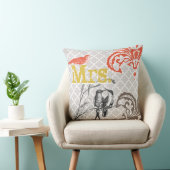 Vintage Bird Brides Coussin Monogram Carreau Motif (Chaise)