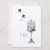 Vintage Bird Cage Rose Accents Mariage Invitations (Dos)