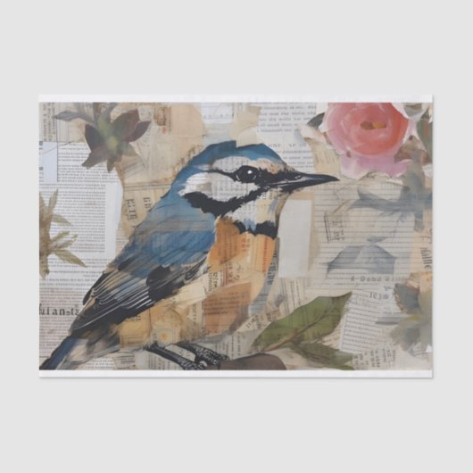 Vintage Bird  Decoupae Bird Decoupage Tissuepapier (Voorkant)