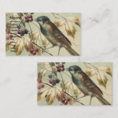 Vintage Bird en Berries Visitekaartje (Voorkant / Achterkant)