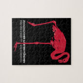 Vintage Bird Roze Flamingo in dierentuin München D Legpuzzel (Horizontaal)