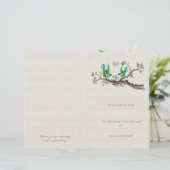 Vintage Birds Blue & Green Wedding Programme (Debout devant)