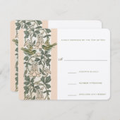 Vintage Birds HoneySuckle Wedding RSVP (Devant / Derrière)