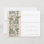 Vintage Birds HoneySuckle Wedding RSVP (Devant)