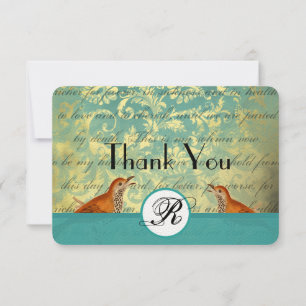 Vintage Birds Lagoon Endive Mariage Merci