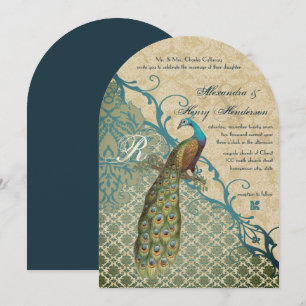 Vintage Birds Margarita Hawaiaanse Blauwe Damast Kaart