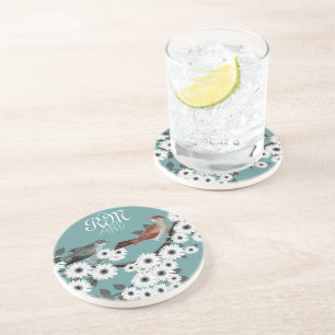 Vintage Birds Onderzetters Bruid & Bruidegom Begin