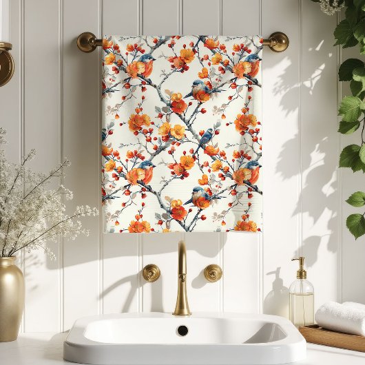 Vintage Birds Towel Fall Gift for Grandparents