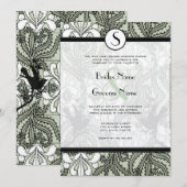 Vintage Birds Woodbine Iris Faire-part de mariage (Devant / Derrière)