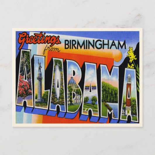 Vintage Birmingham Alabama Aankondigingskaart (Voorkant)