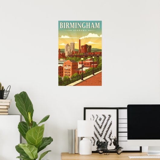 Vintage Birmingham, Alabama Poster (Thuiskantoor)