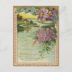 Vintage Birthday Greetings Briefkaart