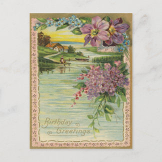 Vintage Birthday Greetings Briefkaart
