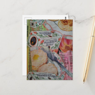 Vintage biscuits en boter Collage  Briefkaart