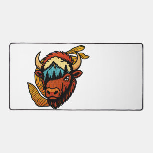Vintage Bizon Berg Muismat – Rustieke Wilde Dieren Bureaumat