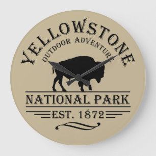 Vintage Bizon Yellowstone National Park Grote Klok