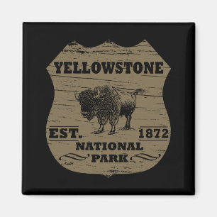 Vintage Bizon Yellowstone National Park Magneet