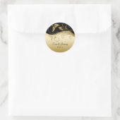 Vintage Black and Gold Save The Date Sticker (Tas)