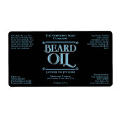 Vintage Black Beard Oil Bottle Label (Voorkant)