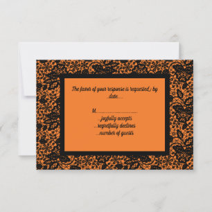 VINTAGE BLACK BRILLANT ORANGE LACE RSVP
