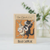 Vintage Black Cat Advertisement Poster Briefkaart (Staand voorkant)