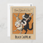 Vintage Black Cat Advertisement Poster Briefkaart (Voorkant / Achterkant)