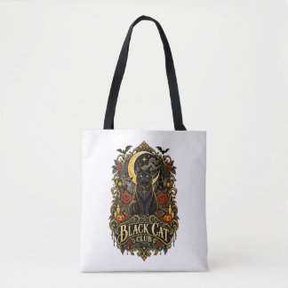 Vintage Black Cat Club Gotische Hekserige Esthetie Draagtas