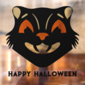 Vintage Black Cat Face Halloween Raamsticker (Vel 2)