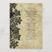 Vintage Black Queen Ann's Lace Wedding Programme (Dos)