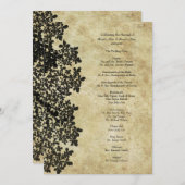 Vintage Black Queen Ann's Lace Wedding Programme (Devant / Derrière)