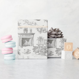 Vintage Black Winter Seamless Pattern Holiday Cadeaupapier