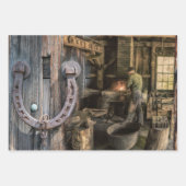 Vintage  Blacksmith-Hoefijzers Inpakpapier Vel (Voorkant 3)