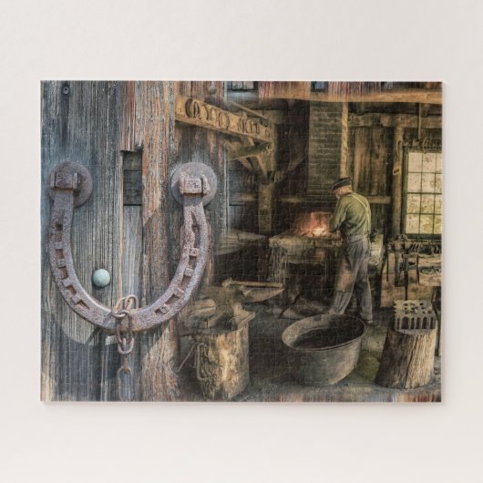 Vintage Blacksmith-Hoefijzers Legpuzzel (Horizontaal)