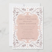 Vintage bladeren Baby shower Kaart (Voorkant)