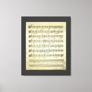 Vintage bladmuziek, antieke muziekscore 1810 canvas afdruk