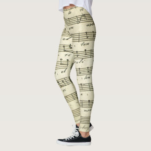 Vintage bladmuziek, antieke muziekscore 1810 leggings