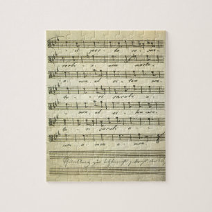 Vintage bladmuziek, antieke muziekscore 1810 legpuzzel